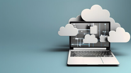 Cloud data storage, database concept illustration. AI generated