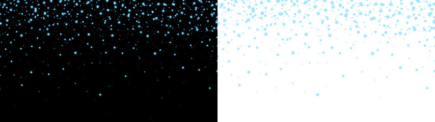 blue light particle or sparkle fall transparent background