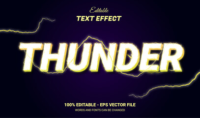 Canvas Print - yellow thunder editable text effect