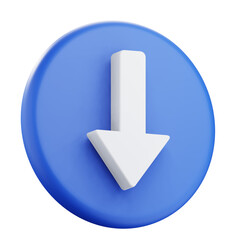 3d down icon illustration
