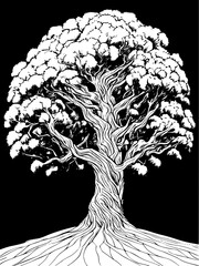 Poster - black and white tree