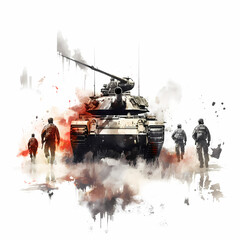 Army and Military Tank Illustration. Generative AI