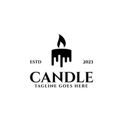 Creative candle logo design concept vector illustration idea