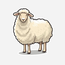 Playful Cartoon Sheep Sticker Illustrations In Minimalist Detailed Style