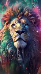  Mythical Male Lion Design Art
