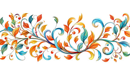 Wall Mural - decorative border of intricate ornamental intertwining vines, generative ai