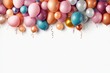mock up white background Balloons on a white background with a ribbon Generative AI