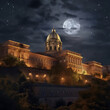 Buda Castle on moonlight