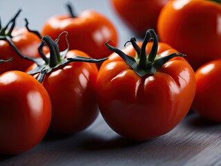 Wall Mural - Closeup of tomatoes on white studio background. ai generative