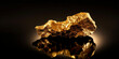 Gold Nugget auf schwarzen Hintergrund Nahaufnahme, ai generativ