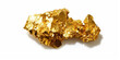 Gold Nugget auf weißen Hintergrund Nahaufnahme, ai generativ