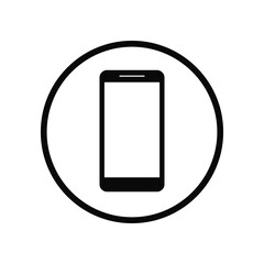 Wall Mural - mobile phone flat circular icon isolated vector illustration