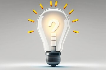 Sticker - Light bulb with question mark on grey background