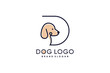© mlangsen - Dog logo design with creative letter D concept style