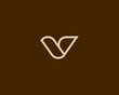 Abstract linear letter V logo. Creative bird eagle logotype. Premium falcon hawk minimalistic style icon. Vector illustration.