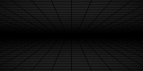 Wall Mural - Abstract tiled background with perspective in black colors