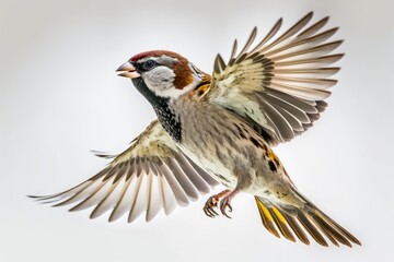 Poster - majestic bird in flight with outstretched wings. Generative AI