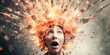 © Exuberation  - A Person looks perplexed, their head seemingly exploding with questions and thoughts - generative ai.