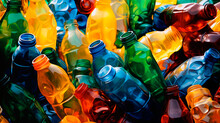 Big Pile Of Empty Plastic Bottles. Generative Ai Edited