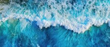 Ocean Waves Blue Ocean View From Above -Created Using Generative AI Tools