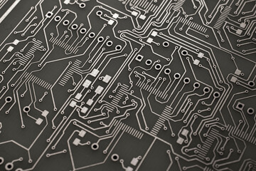 printed circuit. layout of tracks. pcb