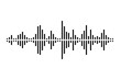 Pixel stereo waveform. Audio music sound wave. Audio spectrum. Equalizer, vibration, soundwave, voice.