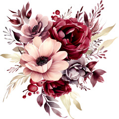 Wall Mural - Burgundy Wedding Flower
Hi

I get the ideas from nature. For the graphics an AI helps me. The processing of the images is done by me with a graphics program.