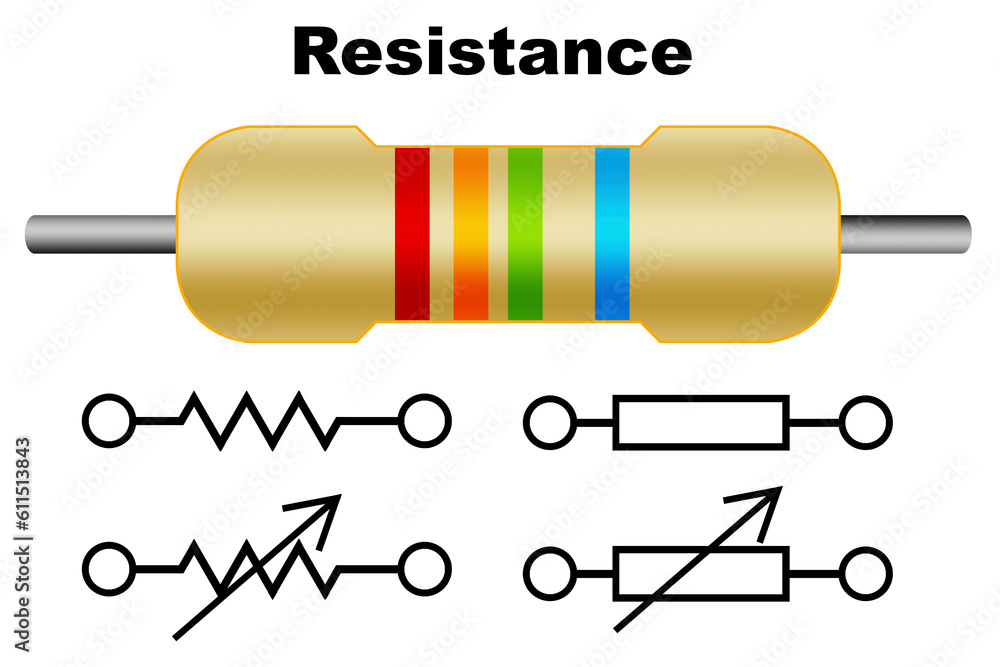 Resistor isolated electrical part with electronic symbol Stock ...