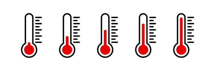 Wall Mural - thermometer icon set