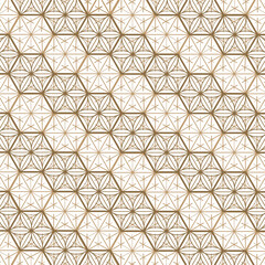 Wall Mural - Japanese seamless pattern with geometric pattern vector. Asian background with oriental decoration in vintage style