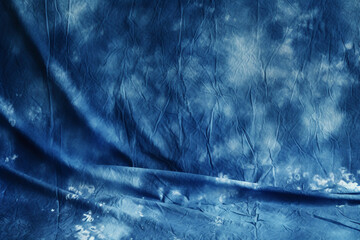 Wall Mural - Cyanotype, fabric, background, blue. AI generative