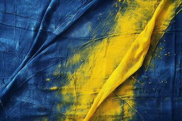 Wall Mural - Cyanotype, fabric, background, yellow, AI generative