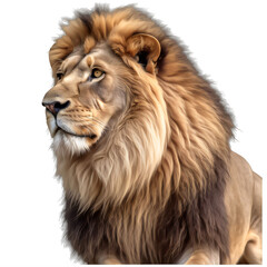 Wall Mural - a lion on a transparent background png isolated generative ai