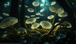 futuristic mushroom in the forest