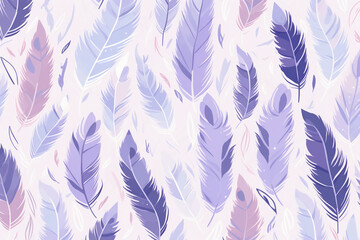 Wall Mural - pattern featuring minimalistic and stylized illustrations of feathers. AI generative
