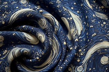 Wall Mural - Swirls of lunar dust in varying shades of silver and opalescent white intertwine with celestial constellations. AI generative