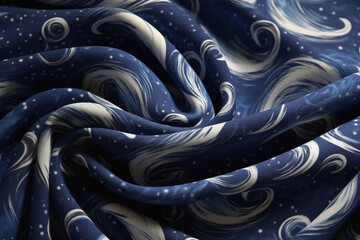 Wall Mural - Swirls of lunar dust in varying shades of silver and opalescent white intertwine with celestial constellations. AI generative
