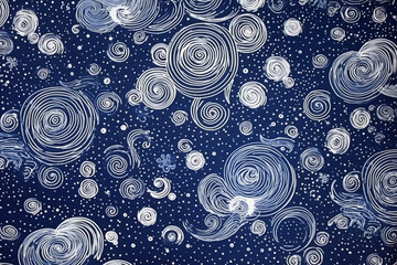 Wall Mural - Swirls of lunar dust in varying shades of silver and opalescent white intertwine with celestial constellations. AI generative