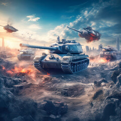 Wall Mural - tanks war