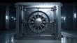 © Margo_Alexa - Silver bank vault front .Neural network AI generated Generative AI