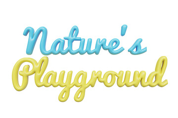 Wall Mural - Nature playground. 3d lettering