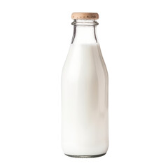 bottle of milk isolated on transparent background cutout