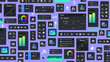 © Lina Chekhovich - Background of Video Editor processing Tools. Tool Blocks. Graphic Movie Editing. Motion Designer UI bg. Set of icon Panels for Film makers. Set of Videomakers items. FX Buttons and icons. Toolbar
