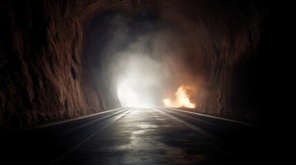 light through the tunnel HD 8K wallpaper Stock Photographic Image