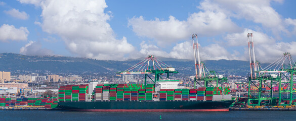 Wall Mural - The Oakland Outer Harbor aerial view