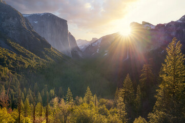 panorama photo of yosemite national park view