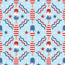 USA flag themed ice pops pattern