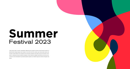 Poster - Vector Colorful Liquid Abstract Background for Summer Festival 2023