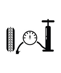 air pump with tire icon, vector best flat icon.