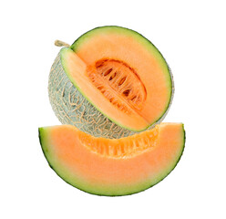 Wall Mural - cantaloupe melon isolated on transparent png